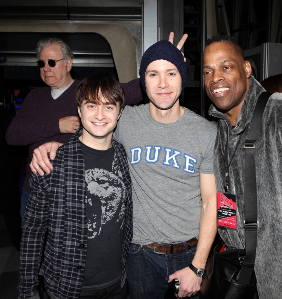 John Larroquette & Daniel Radcliffe & Christopher J. Hanke with Adrian Bailey attendi Photo