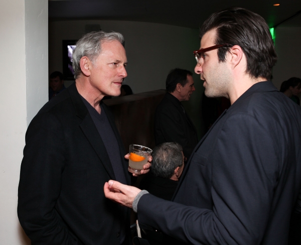 LOS ANGELES, CA - APRIL 3: Actors Victor Garber (L) and Zachary Quinto (R) talk durin Photo