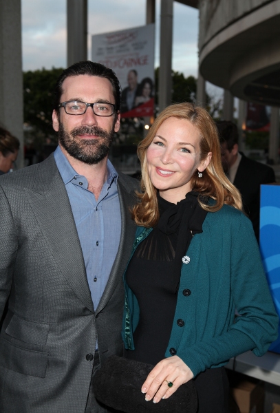 Jon Hamm (L) and actress/writer Jennifer Westfeldt at 