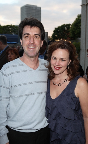 LOS ANGELES, CA - APRIL 3: Jason Robert Brown (L) and Georgia Stitt (R) pose during t Photo