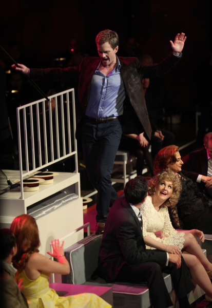 Neil Patrick Harris with Aaron Lazar & Katie Finneran & Patti LuPone performing in th Photo