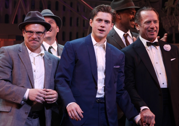 Norbert Leo Butz, Aaron Tveit, Tom Wopat during the Broadway Opening Night Curtain Ca Photo