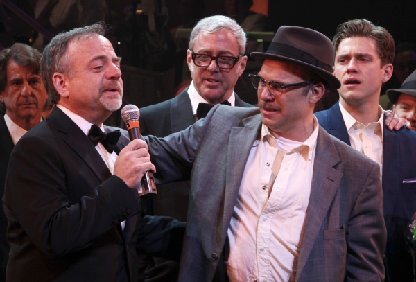 Marc Shaiman & Scott Wittman & Norbert Leo Butz & Aaron Tveit during the Broadway Ope Photo
