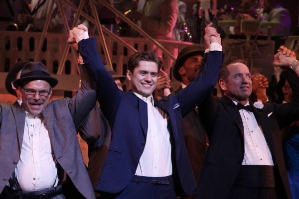 Norbert Leo Butz & Aaron Tveit &  & Tom Wopat during the Broadway Opening Night Curta Photo
