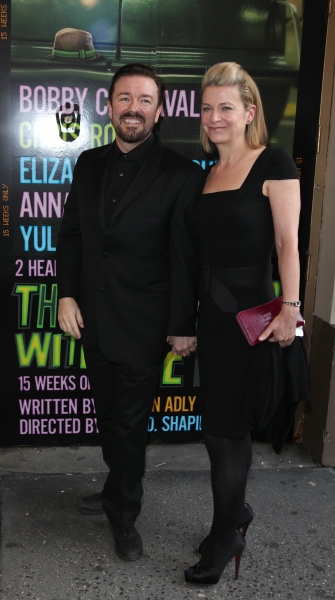 Ricky Gervais and Jane Fallon attending the Broadway Opening Night Performance  for ' Photo