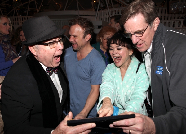 Norbert Leo butz & Linda Hart & Nick Wyman celebrating the Broadway Opening Night Gyp Photo