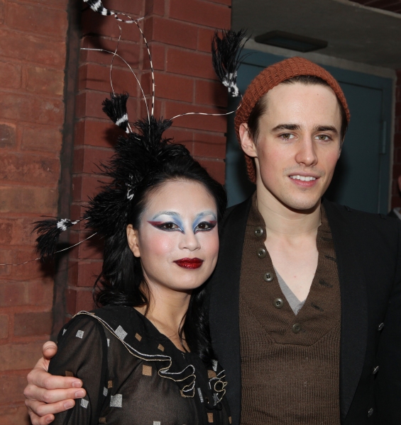 T.V. Carpio & Reeve Carney meeting the Press after the Final Curtain Call Bow for the Photo