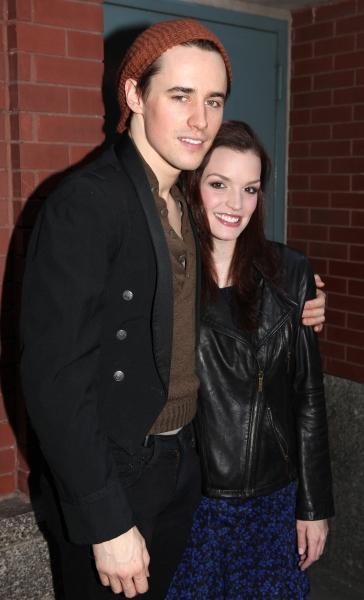 Reeve Carney & Jennifer Damiano meeting the Press after the Final Curtain Call Bow fo Photo