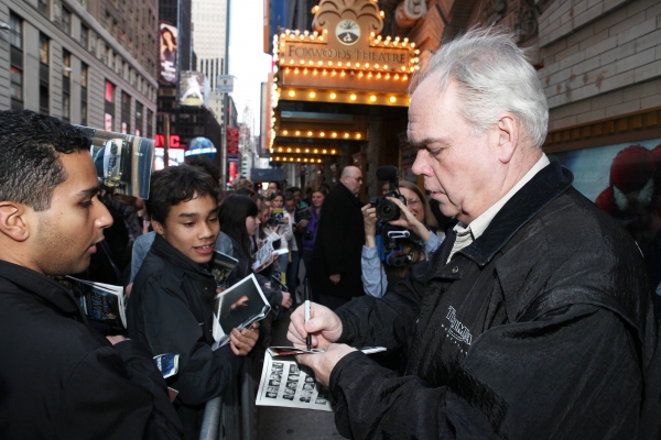 Michael Mulheren meeting the Press after the Final Curtain Call Bow for the Original  Photo