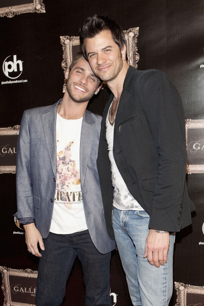 Josh Strickland and boyfriend Todd pictured at The Gallery Nightclub at Planet Hollyw Photo