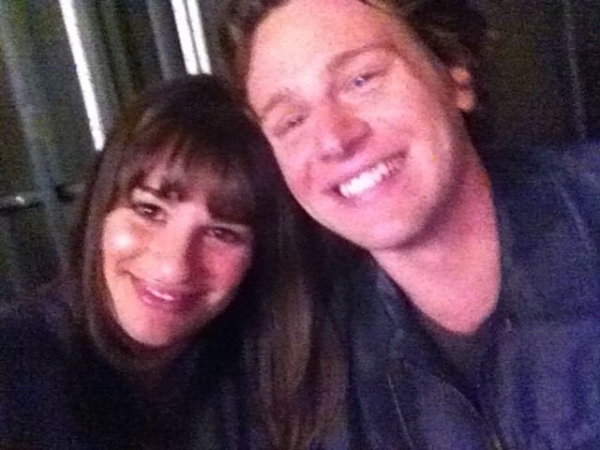 Photo Flash: Jonathan Groff Reunites with Lea Michele for GLEE! Image