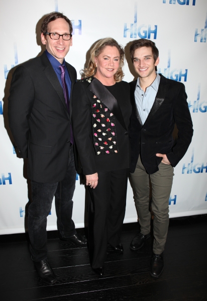 Stephen Kunken & Kathleen Turner & Evan Jonigkeit attending the Broadway Opening Nigh Photo