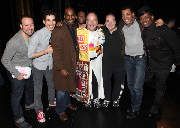 Kevin Ligon with the male cast ensemble attending the 'Sister Act'  Broadway Opening  Photo