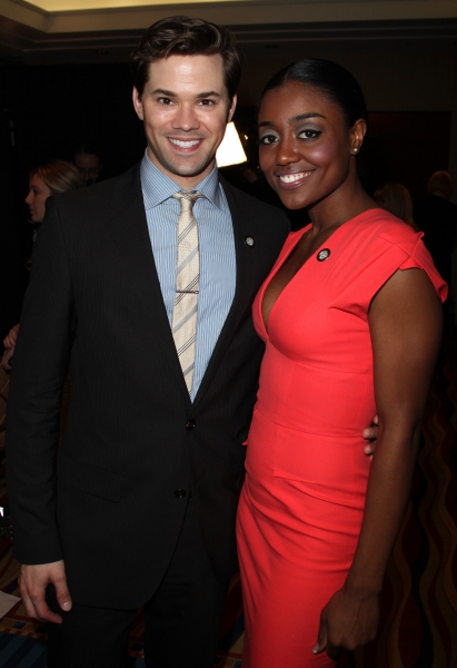 Andrew Rannells & Patina Miller attending the 65th Annual Tony Awards Meet The Nomine Photo