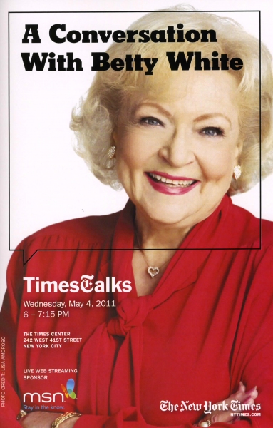 Times Talks with Betty White & Michael Stipe at Times Center in New York City. Photo