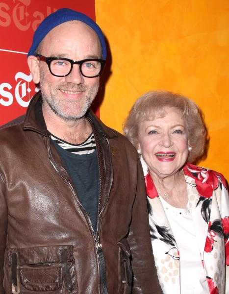 Michael Stipe & Betty White attending the Times Talks with Betty White & Michael Stip Photo