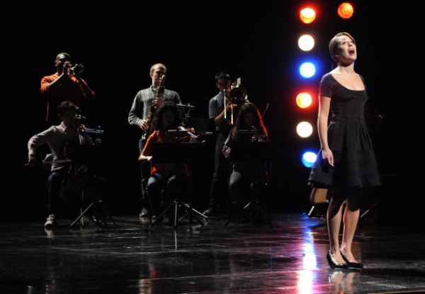 GLEE: Rachel performs (Lea Michele) in the &quot;Funeral&quot; episode of GLEE airing Photo