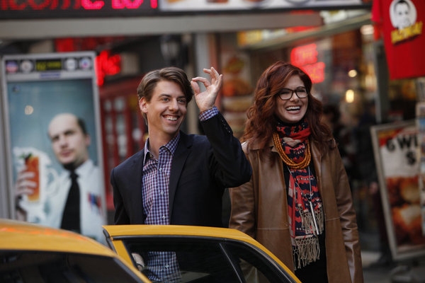 SMASH -- Pilot -- Pictured: (l-r) Christian Borle as Tom, Debra Messing as Julia -- P Photo