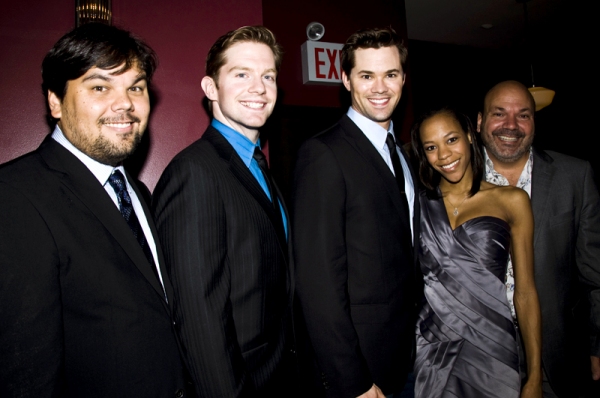 Robert Lopez, Rory O'Malley, Andrew Rannells, Nikki M. James & Casey Nicholaw
 Photo