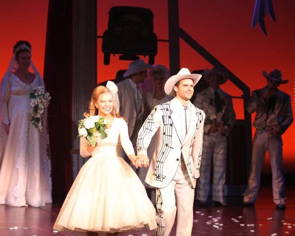 Savannah Wise & Kyle Dean Massey during the Opening Night Curtain Call for 'Lucky Guy Photo