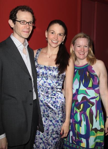 Adam Godley, Sutton Foster & Kathleen Marshall attending the 61st Annual Outer Critic Photo
