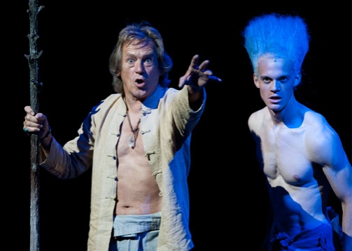 (from left) Miles Anderson as Prospero and Ben Diskant as Ariel in The Tempest by Wil Photo