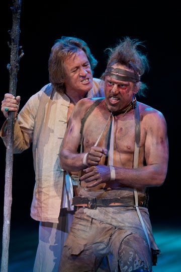 (from left) Miles Anderson as Prospero and Jonno Roberts as Caliban in The Tempest by Photo