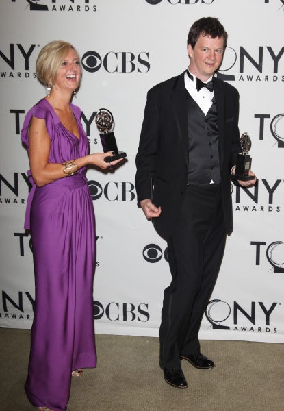 Marianne Elliott and Tom Morris in the Press Room at The 65th Annual Tony Awards in N Photo