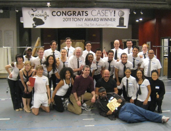 Photo Flash: ALADDIN Cast Congratulates MORMON's Casey Nicholaw at Seattle's 5th Avenue Theatre! Image