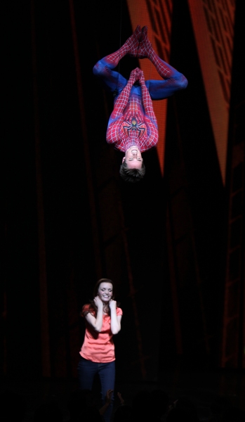 Reeve Carney & Jennifer Damiano during the ''Spider-Man Turn off the Dark'' Opening N Photo