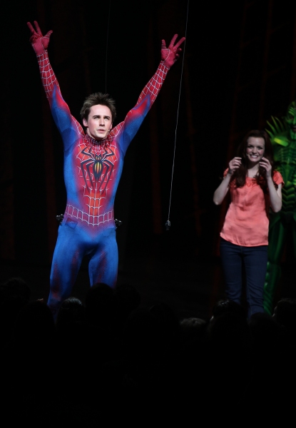 Reeve Carney & Jennifer Damiano during the ''Spider-Man Turn off the Dark'' Opening N Photo