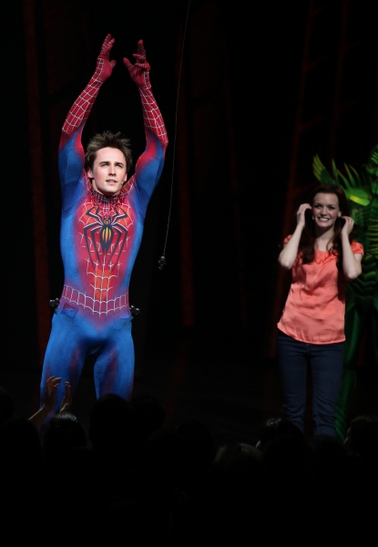 Reeve Carney & Jennifer Damiano during the ''Spider-Man Turn off the Dark'' Opening N Photo