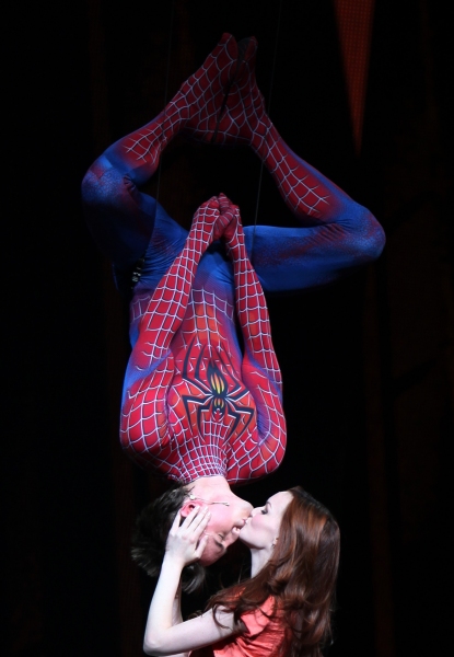 Reeve Carney & Jennifer Damiano during the ''Spider-Man Turn off the Dark'' Opening N Photo
