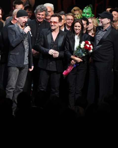 The Edge, Bono, Julie Taymor and Philip William McKinley (Director)  during the ''Spi Photo