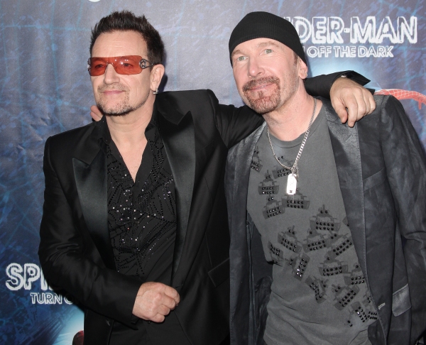 Bono & The Edge attending the Opening Night Performance of 'Spider-Man Turn Off The D Photo