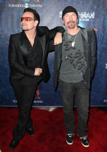 Bono & The Edge attending the Opening Night Performance of 'Spider-Man Turn Off The D Photo