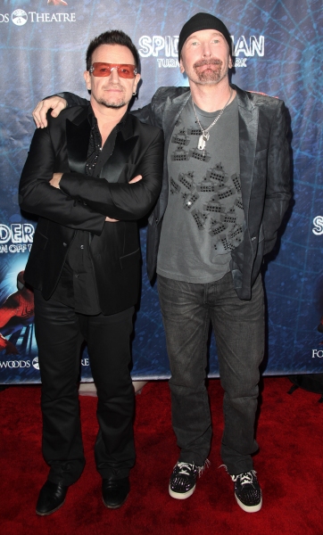 Bono & The Edge attending the Opening Night Performance of 'Spider-Man Turn Off The D Photo