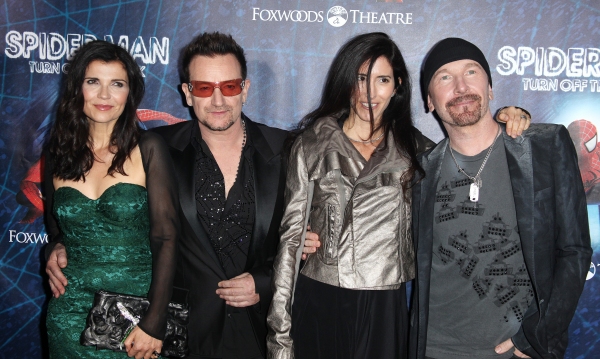 (L-R) Ali Hewson, Bono of U2, Morleigh Steinberg and The Edge of U2 attending the Ope Photo