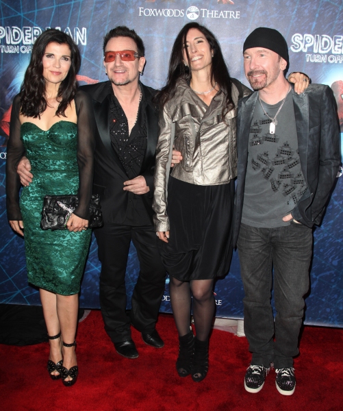 (L-R) Ali Hewson, Bono of U2, Morleigh Steinberg and The Edge of U2 attending the Ope Photo