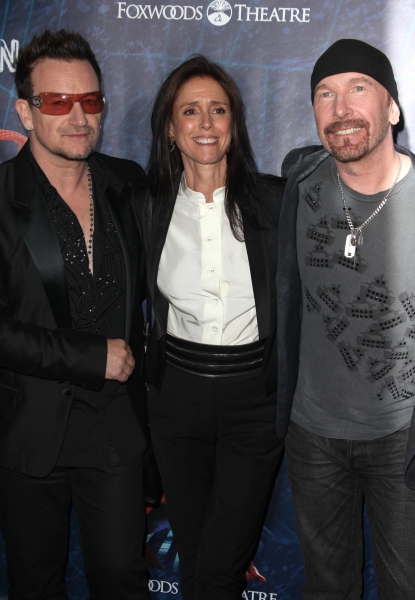 Bono, Julie Taymor & The Edge attending the Opening Night Performance of 'Spider-Man  Photo