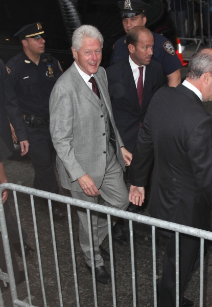 Bill Clinton attending the Opening Night Performance of 'Spider-Man Turn Off The Dark Photo