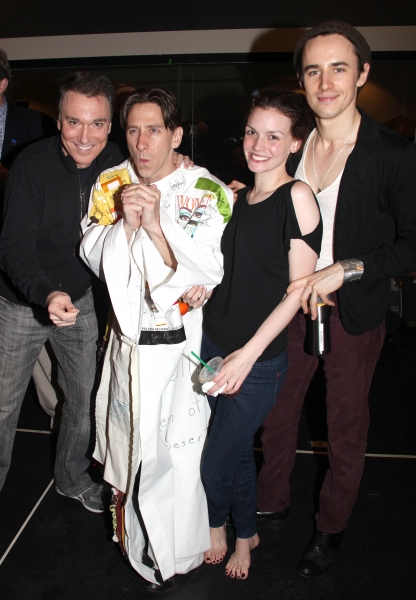 Patrick Page, Joshua Kobak, Jennifer Damiano & Reeve Carney during the 'Spider-Man Tu Photo