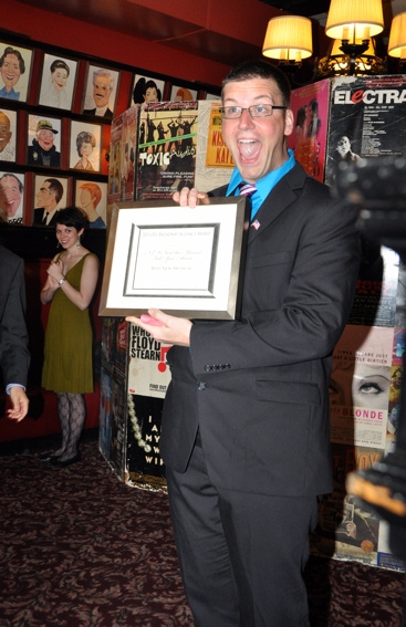 Tom D'Angora accepting the award for best new musical- NEWSical The Musical Photo