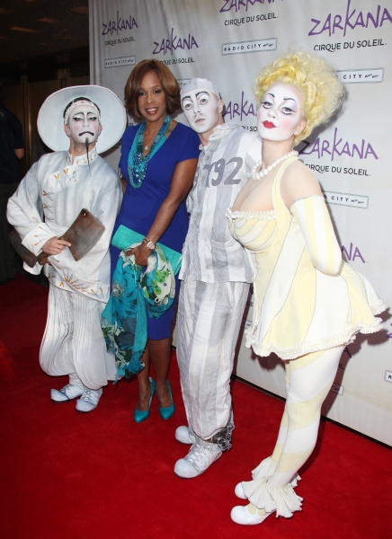 Gayle King with Characters of Zarkana attending the Opening Night Performance of The  Photo