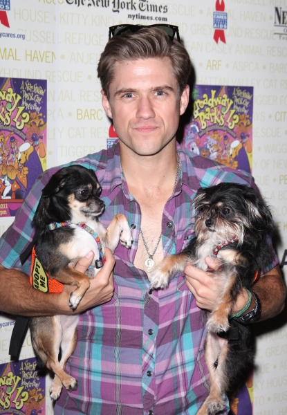 Aaron Tveit Backstage at Broadway Barks Lucky 13th Annual Adopt-a-thon  in New York C Photo