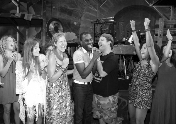 Arbender Robinson  & Ensemble Cast celebrating the Opening Night Gypsy Robe Ceremony  Photo