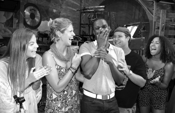 Arbender Robinson  & Ensemble Cast celebrating the Opening Night Gypsy Robe Ceremony  Photo