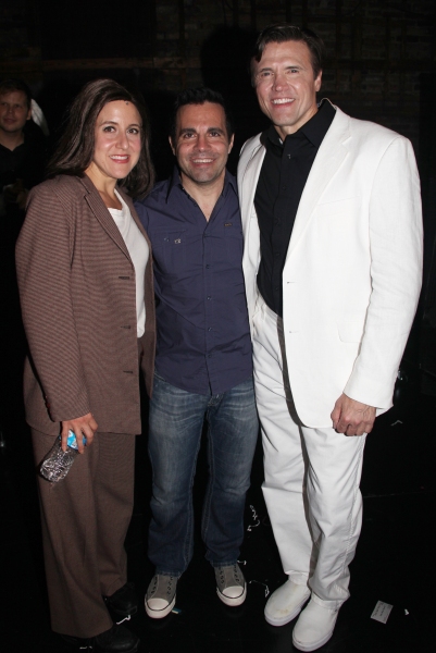 Jenn Harris, Mario Cantone & Brent Barrett attending a performance of the Off-Broadwa Photo