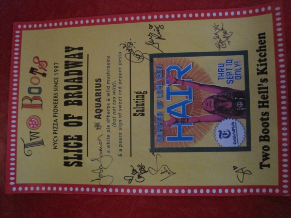 Photo Flash: Two Boots Honors HAIR with 'Summer of Love' Pizza Image