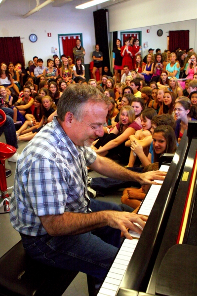Marc Shaiman plays for the students of Broadway Artists Photo